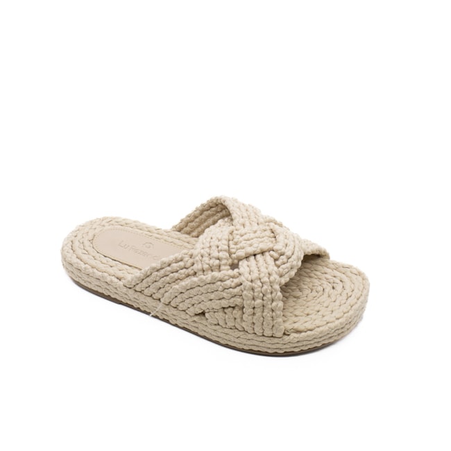 Tamanco Flat Baixa Lu Rezende Feminino Amendoa