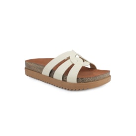 Tamanco Flat Baixa Moleca Feminino Branco Off