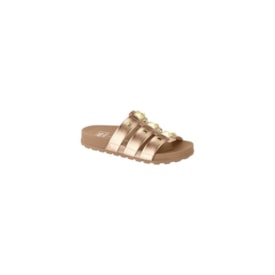 Tamanco Flat Baixa Moleca Feminino Ouro Rosado