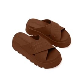 Tamanco Flat Média Petite Jolie Feminino Chocolate