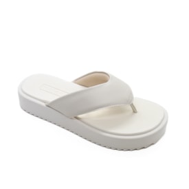 Tamanco Flat Médio Moleca Feminino Branco Off
