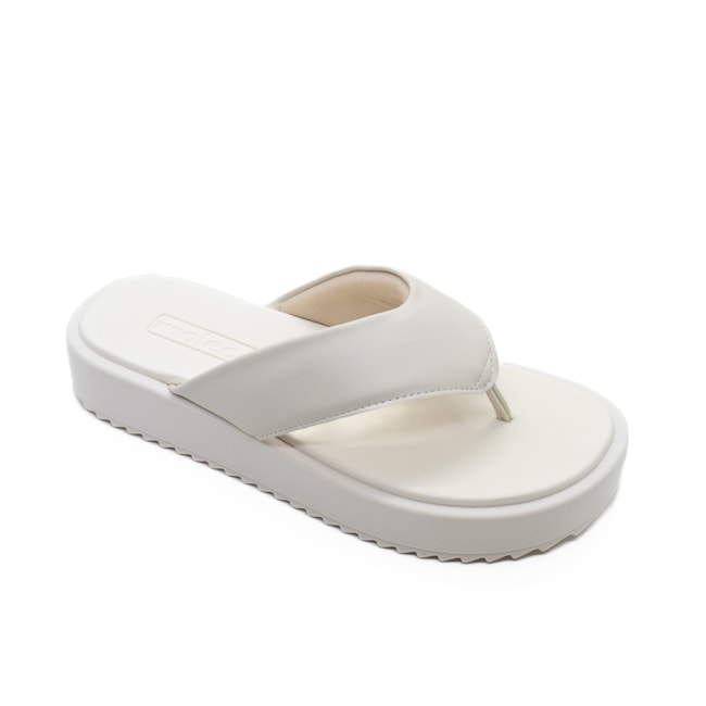 Tamanco Flat Médio Moleca Feminino Branco Off