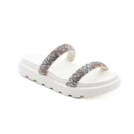 Tamanco Flat Rasteira Vizzano Feminino Branco Off