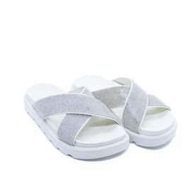 Tamanco Flat Rasteira Vizzano Feminino Cristal