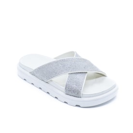 Tamanco Flat Rasteira Vizzano Feminino Cristal