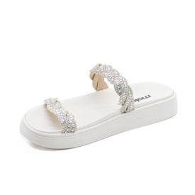 Tamanco Flat Rasteiro Moleca Feminino Dourado Tamanco Flat Rasteiro Moleca Feminino Dourado