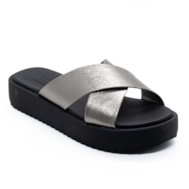 Tamanco Flatform Medio Moleca Feminino Grafite
