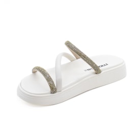 Tamanco Flatform Papete Moleca Feminino Creme