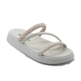 Tamanco Flatform Papete Moleca Feminino Multi Branco