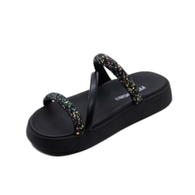 Tamanco Flatform Papete Moleca Feminino Multi Preto