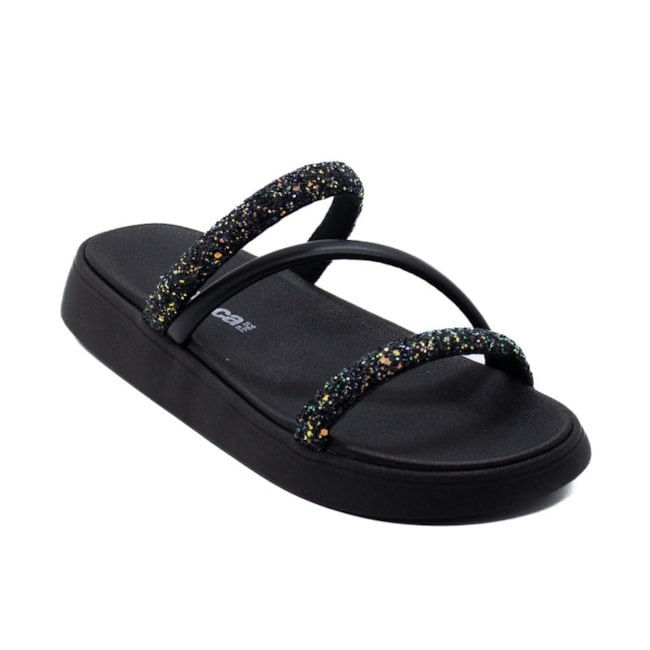 Tamanco Flatform Papete Moleca Feminino Multi Preto