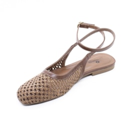 Tamanco Mulle Rasteira Salto Baixo Lu Rezende Feminino Castanho