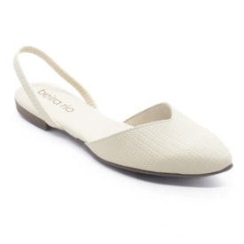 Tamanco Mulle Salto Baixo Beira Rio Feminino Creme
