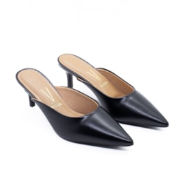 Tamanco Mulle Salto Baixo Vizzano Feminino Preto