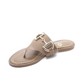 Tamanco Rasteira Lu Rezende Feminino Capuccino