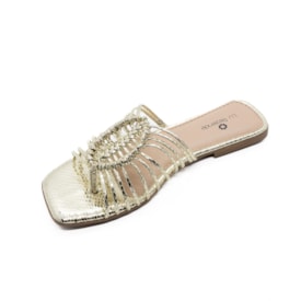 Tamanco Rasteira Lu Rezende Feminino Champagne