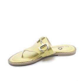 Tamanco Rasteira Lu Rezende Feminino Ouro Light