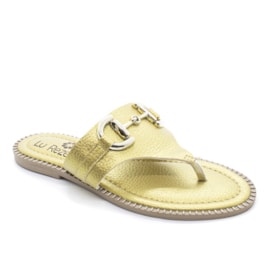 Tamanco Rasteira Lu Rezende Feminino Ouro Light