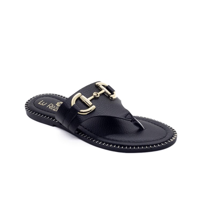 Tamanco Rasteira Lu Rezende Feminino Preto