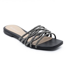 Tamanco Rasteira Lu Rezende Feminino Preto