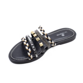 Tamanco Rasteira Lu Rezende Preto