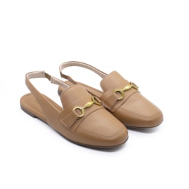 Tamanco Rasteira Salto Baixo Beira Rio Mulle Feminino Camel