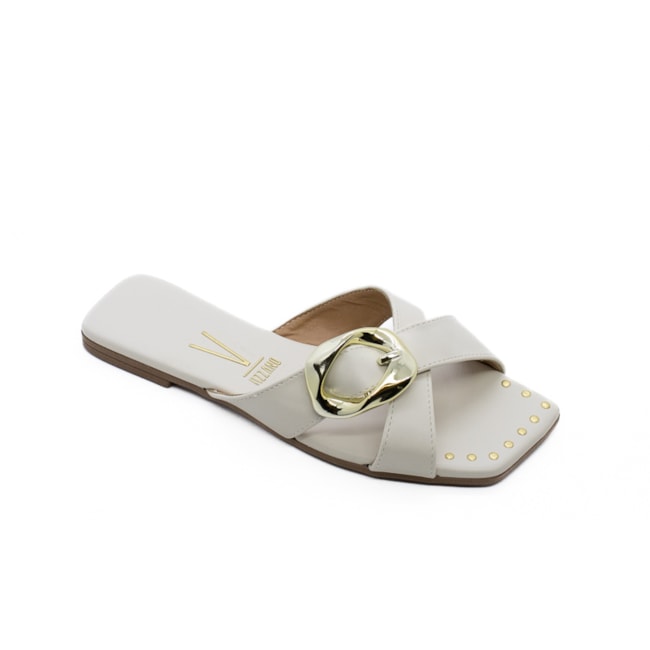 Tamanco Rasteira Vizzano Feminino Branco Off