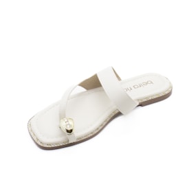 Tamanco Rasteiro Beira Rio Feminino Branco Off