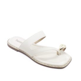 Tamanco Rasteiro Beira Rio Feminino Branco Off