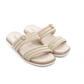 Tamanco Rasteiro Modare Feminino Creme