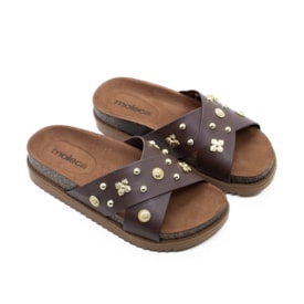Tamanco Rasteiro Moleca Feminino Chocolate