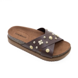 Tamanco Rasteiro Moleca Feminino Chocolate