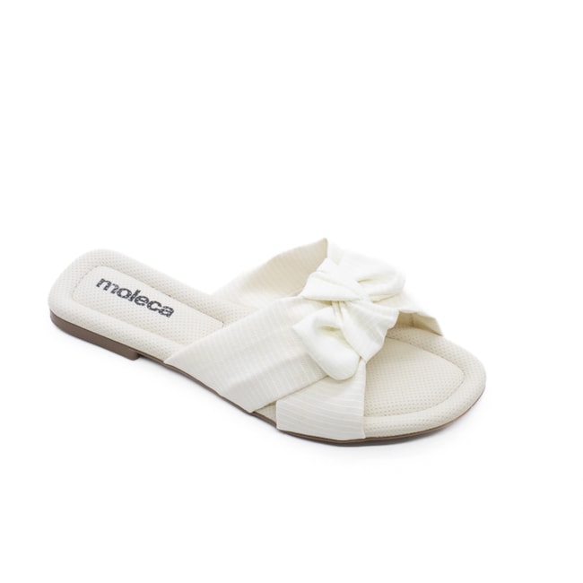 Tamanco Rasteiro Moleca Feminino Multi Branco