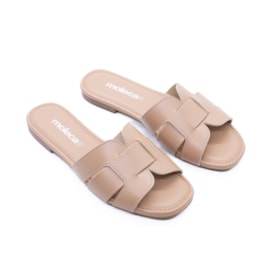 Tamanco Rasteiro Moleca Feminino Nude