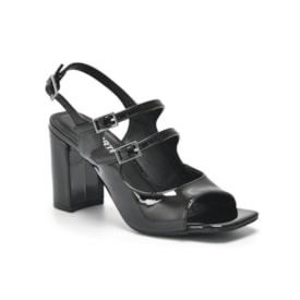 Tamanco Salto Alto Via Marte Feminino Preto