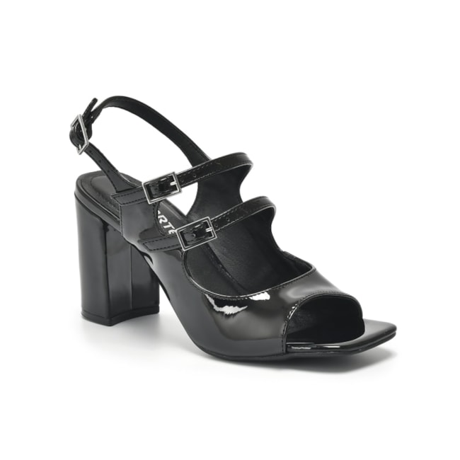 Tamanco Salto Alto Via Marte Feminino Preto