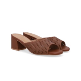 Tamanco Salto Baixo Usaflex Feminino Canela
