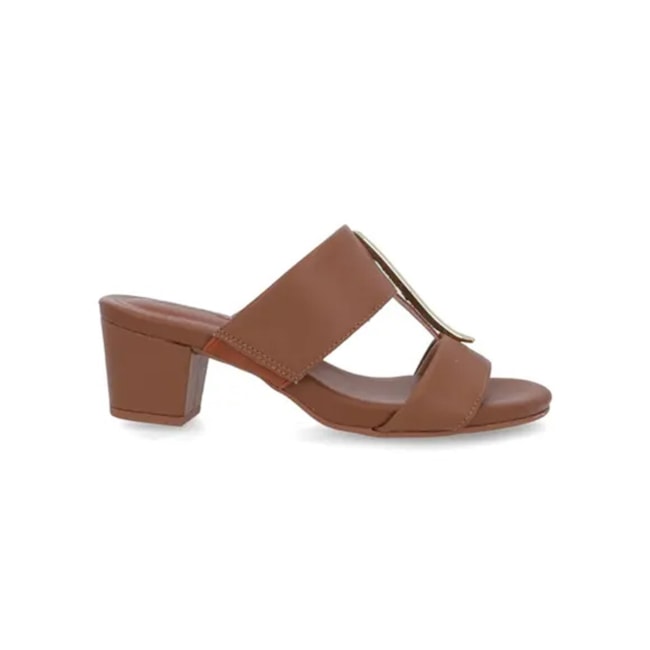 Tamanco Salto Baixo Usaflex Feminino Canela