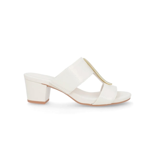 Tamanco Salto Baixo Usaflex Feminino Marfim