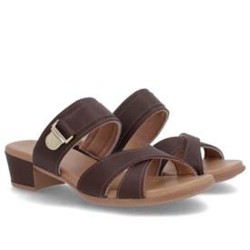 Tamanco Salto Baixo Usaflex Feminino Pinhao