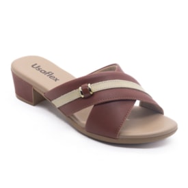 Tamanco Salto Baixo Usaflex Feminino Telha Tamanco Salto Baixo Usaflex Feminino Telha