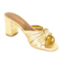 Tamanco Salto Grosso Floramor Feminino Ouro