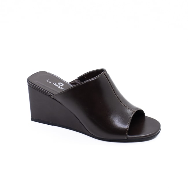 Tamanco Salto Lu Rezende Feminina Marrom