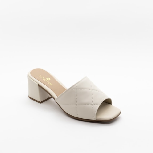 Tamanco Salto Médio Lu Rezende Feminino Off White