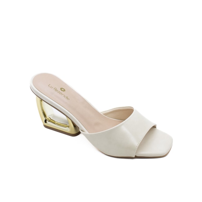 Tamanco Salto Médio Lu Rezende Feminino Off White