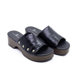 Tamanco Salto Médio Lu Rezende Feminino Preto