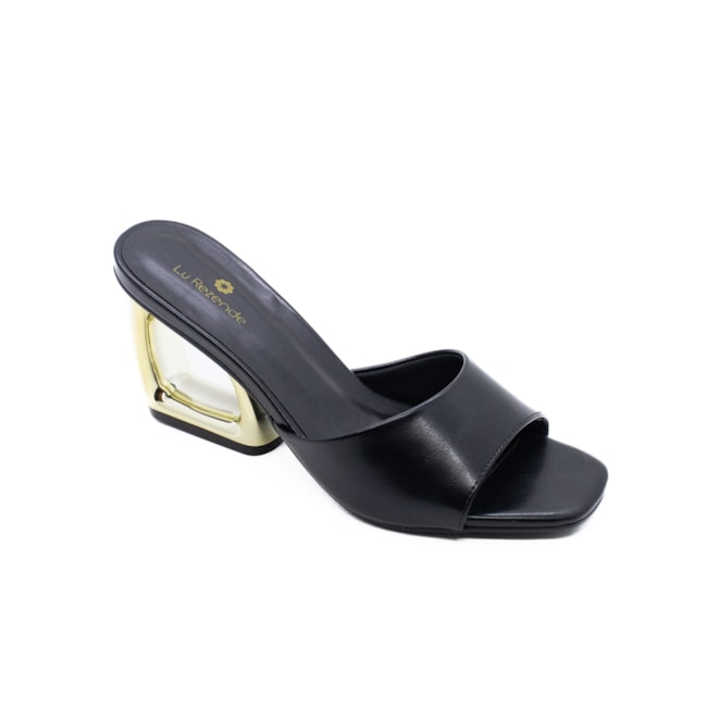 Tamanco Salto Médio Lu Rezende Feminino Preto