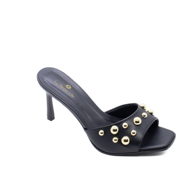 Tamanco Salto Médio Lu Rezende Feminino Preto