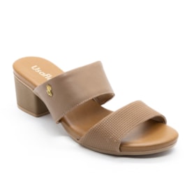 Tamanco Salto Medio Usaflex Feminino Camel