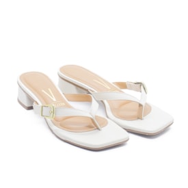 Tamanco Salto Vizzano Feminino Branco Off